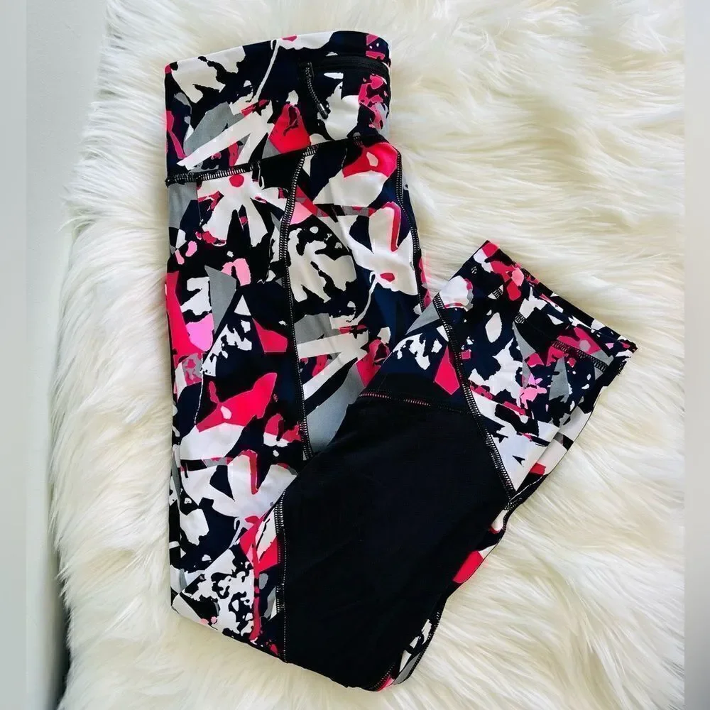 Lululemon Pace Rival Crop Pop Cut Boom Juice Multi Black pants leggings!
